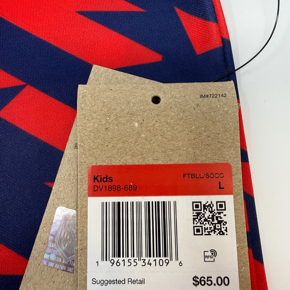 Nike Kids Large USA Soccer USWNT Pre-Match Jersey Navy Red DV1898-689 NEW - Picture 8 of 9